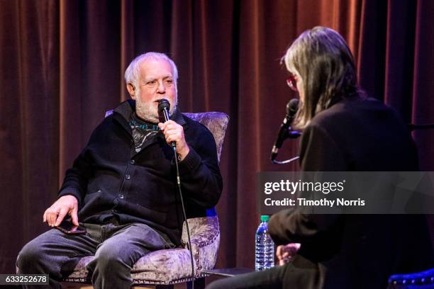 Ken Ehrlich and Scott Goldman speak during Icons of the Music Industy: Ken Ehrlich at The GRAMMY Museum on January 31, 2017 in Los Angeles,...