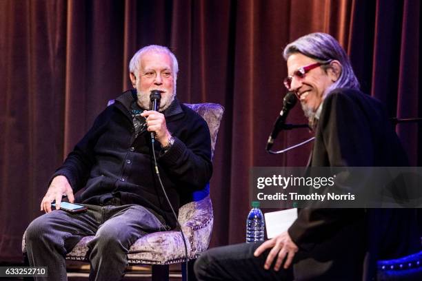 Ken Ehrlich and Scott Goldman speak during Icons of the Music Industy: Ken Ehrlich at The GRAMMY Museum on January 31, 2017 in Los Angeles,...