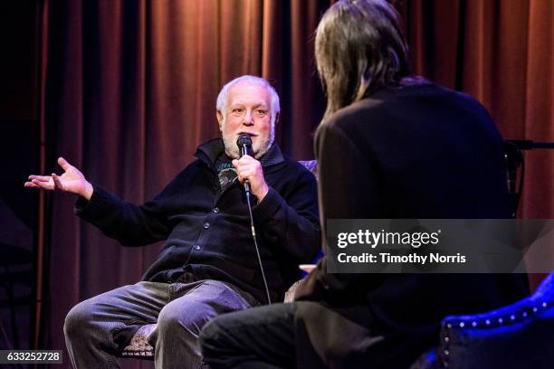 Ken Ehrlich and Scott Goldman speak during Icons of the Music Industy: Ken Ehrlich at The GRAMMY Museum on January 31, 2017 in Los Angeles,...