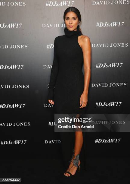 Pia Miller arrives ahead of the David Jones Autumn Winter 2017 Collections Launch at St Mary's Cathedral Precinct on February 1, 2017 in Sydney,...