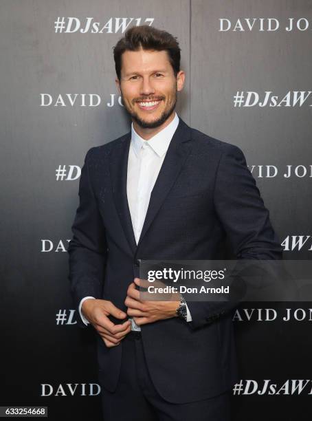 Jason Dundas arrives ahead of the David Jones Autumn Winter 2017 Collections Launch at St Mary's Cathedral Precinct on February 1, 2017 in Sydney,...