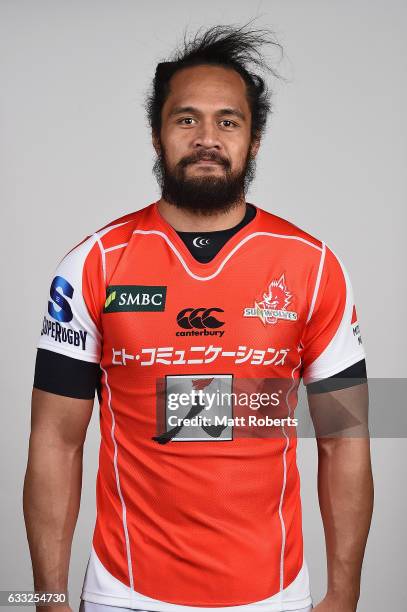 Liaki Moli poses during the Sunwolves Super Rugby headshots session on February 1, 2017 in Tokyo, Japan.