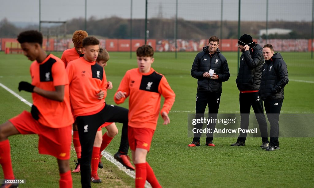 Steven Gerrard's First Day as Liverpool Academy Coach