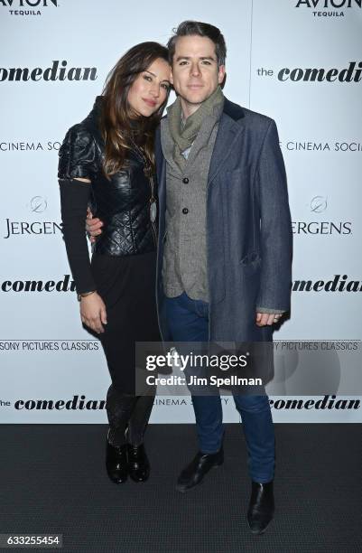 America Olivo and Christian Campbell attend the screening of Sony Pictures Classics' "The Comedian" hosted by The Cinema Society with Avion and...