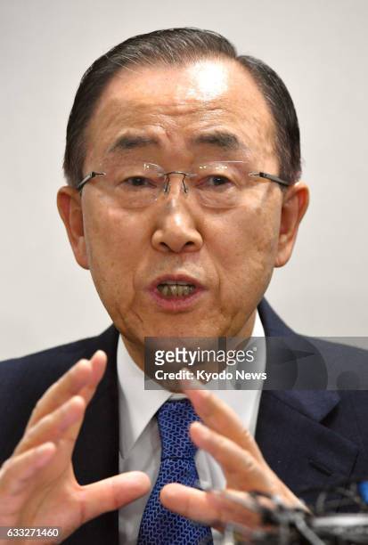 Former U.N. Secretary General Ban Ki Moon, who is widely expected to run in the presidential election in South Korea, speaks at a news conference in...
