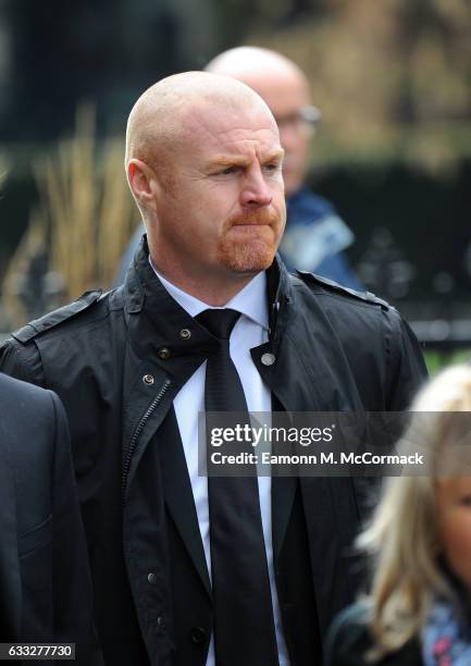 Sean Dyche attends the funeral of former England football manager Graham Taylor at St Mary's Church on February 1, 2017 in Watford, England. Graham...