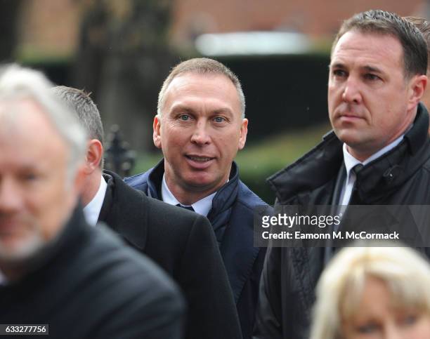 David Platt attends the funeral of former England football manager Graham Taylor at St Mary's Church on February 1, 2017 in Watford, England. Graham...