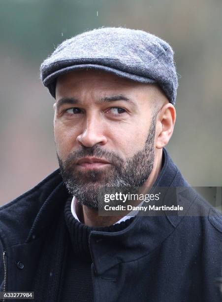 Ex Watford player Jason Lee attends the funeral of former England football manager Graham Taylor at St Mary's Church on February 1, 2017 in Watford,...