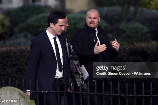 Sean Dyche leaves the church after the funeral service for Graham Taylor held at St Mary's Church, Watford.