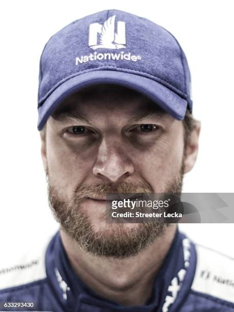Monster Energy NASCAR Sprint Cup Series driver Dale Earnhardt Jr. Poses for a photo during the NASCAR 2017 Media Tour at the Charlotte Convention...