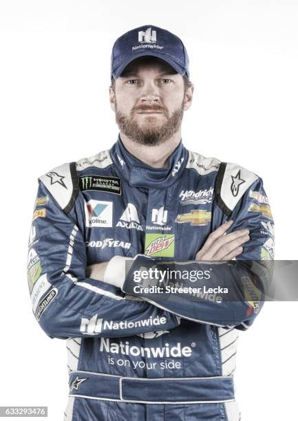 Monster Energy NASCAR Sprint Cup Series driver Dale Earnhardt Jr. Poses for a photo during the NASCAR 2017 Media Tour at the Charlotte Convention...