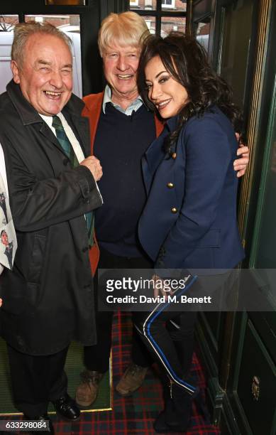 Peter McKay, Stanley Johnson and Nancy Dell'Olio attend Boisdale Life Magazine's inaugural 'Editors Lunch' at Boisdale Of Belgravia on February 1,...