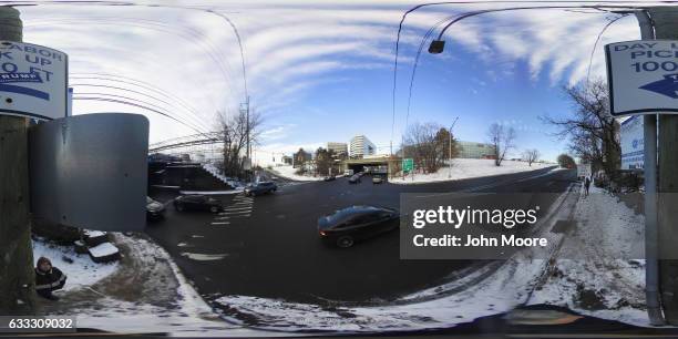 Sign directs employers to a day labor pick-up zone on February 1, 2017 in Stamford, Connecticut. The city of Stamford has an official area for...