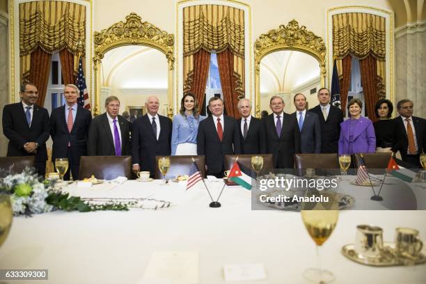 King Abdullah II of Jordan and his wife Rania Al-Yassin meet with the Senate Foreign Relations Committee at the U.S. Capitol in Washington, USA on...