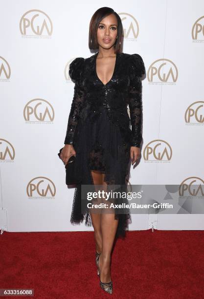 Actress Kerry Washington arrives at the 28th Annual Producers Guild Awards at The Beverly Hilton Hotel on January 28, 2017 in Beverly Hills,...