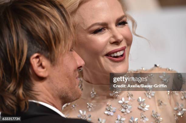 Musician Keith Urban and actress Nicole Kidman arrive at the 28th Annual Producers Guild Awards at The Beverly Hilton Hotel on January 28, 2017 in...