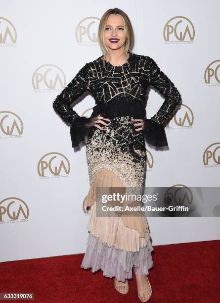 Actress Teresa Palmer arrives at the 28th Annual Producers Guild Awards at The Beverly Hilton Hotel on January 28, 2017 in Beverly Hills, California.