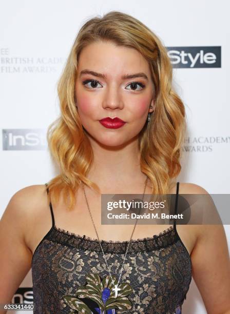 Anya Taylor-Joy attends the InStyle EE Rising Star Party ahead of the EE BAFTA Awards at The Ivy Soho Brasserie on February 1, 2017 in London,...