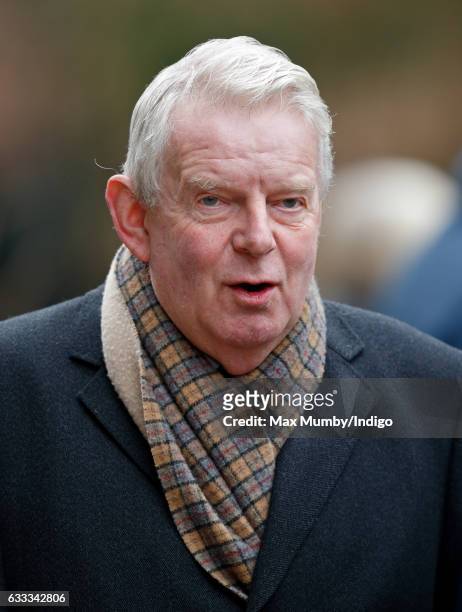 John Motson attends the funeral of former England football manager Graham Taylor at St Mary's Church on February 1, 2017 in Watford, England. Graham...