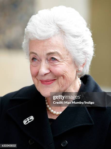 Rita Taylor attends the funeral of her late husband former England football manager Graham Taylor at St Mary's Church on February 1, 2017 in Watford,...