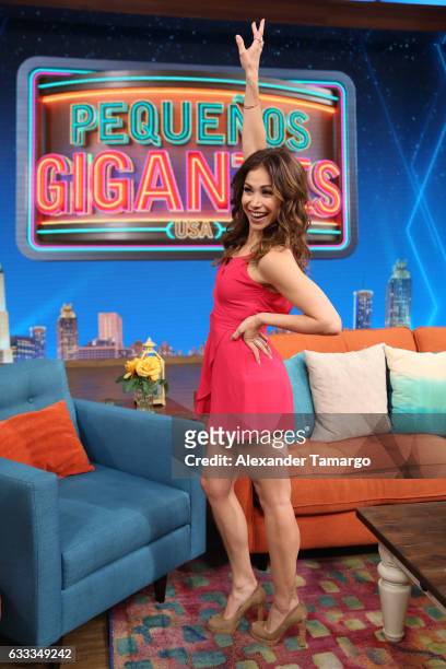 Bianca Marroquin is seen on the set of "Despierta America" to promote the television show "Pequenos Gigantes USA" at Univision Studios on February 1,...