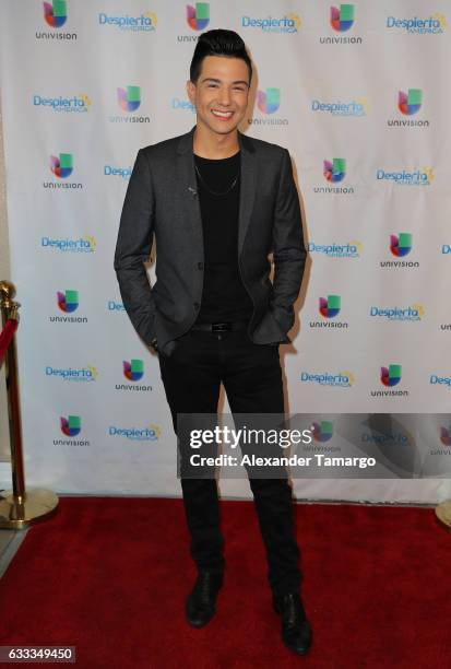 Luis Coronel is seen on the set of "Despierta America" to promote the television show "Pequenos Gigantes USA" at Univision Studios on February 1,...