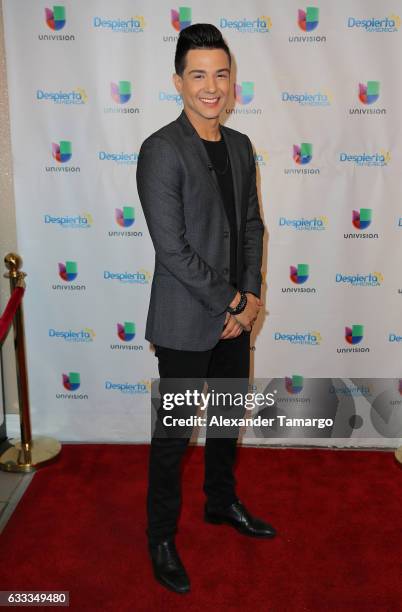 Luis Coronel is seen on the set of "Despierta America" to promote the television show "Pequenos Gigantes USA" at Univision Studios on February 1,...