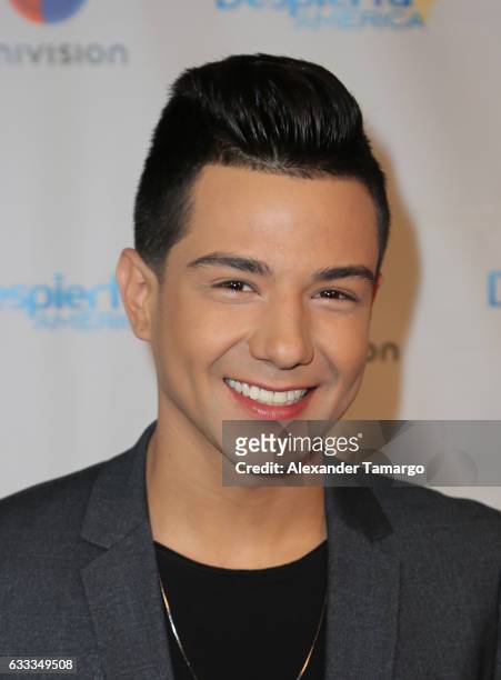 Luis Coronel is seen on the set of "Despierta America" to promote the television show "Pequenos Gigantes USA" at Univision Studios on February 1,...