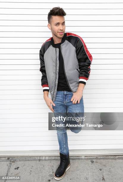 Prince Royce is seen on the set of "Despierta America" to promote the television show "Pequenos Gigantes USA" at Univision Studios on February 1,...