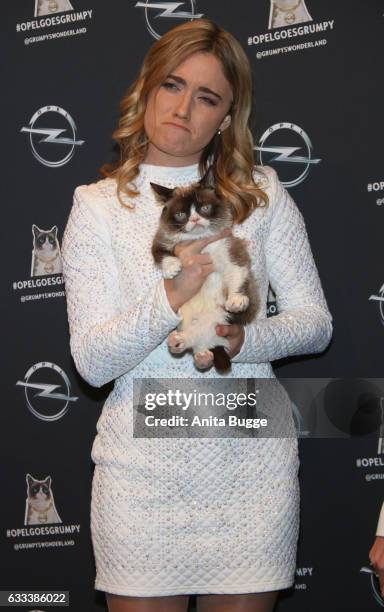 Tabatha Bundesen, owner of Grumpy Cat, attends the 'Presentation of The New Opel Calender 2017' at Kraftwerk Mitte on February 1, 2017 in Berlin,...