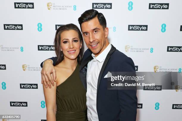 Lindsey Cole and Russell Kane attend the InStyle EE Rising Star Party ahead of the EE BAFTA Awards at The Ivy Soho Brasserie on February 1, 2017 in...