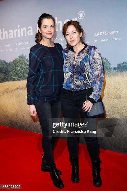 Susan Hoecke and Carolina Vera attend the 'Katharina Luther' Premiere at Franzoesische Friedrichstadtkirche in Berlin on February 1, 2017 in Berlin,...