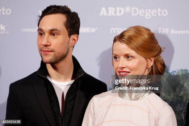 Ludwig Trepte and Karoline Schuch attend the 'Katharina Luther' Premiere at Franzoesische Friedrichstadtkirche in Berlin on February 1, 2017 in...