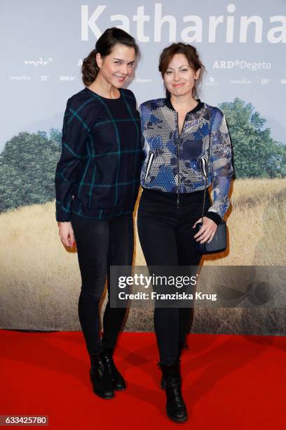 Susan Hoecke and Carolina Vera attend the 'Katharina Luther' Premiere at Franzoesische Friedrichstadtkirche in Berlin on February 1, 2017 in Berlin,...