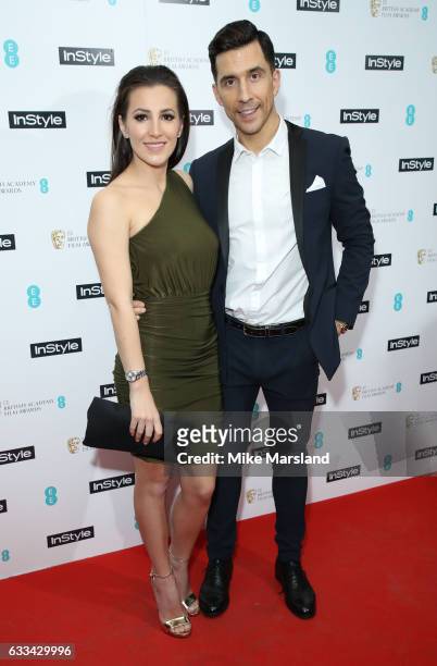 Lindsey Cole and Russell Kane attend the InStyle EE Rising Star Party at the Ivy Soho Brasserie on February 1, 2017 in London, England.