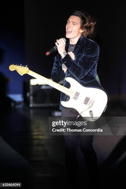 Ian Mellancamp performs during The Blue Jacket Fashion Show at NYFW: Men's at Pier 59 on February 1, 2017 in New York City.