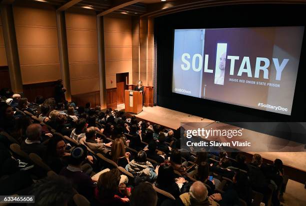 Director Kristi Jacobson attends HBO Documentary screening of "Solitary: Inside Red Onion State Prison" at HBO Theater on February 1, 2017 in New...