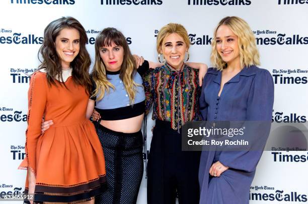 Cast members of 'Girls' Allison Williams, Lena Dunham, Zosia Mamet and Jemima Kirke attend TimesTalks: a final farewell to the cast of HBO's "Girls"...