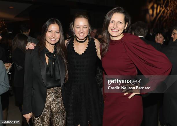 Lottie Oakley, Anna Nikolayevsky, and Ivana Delevska attend Lincoln Center's American Songbook Gala red carpet at Alice Tully Hall on February 1,...