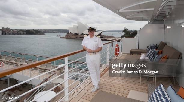 Captain Mark Dexter on board Seabourn Encore before new guests arrive on February 2, 2017 in Sydney, Australia. The Seabourn Encore is the newest and...