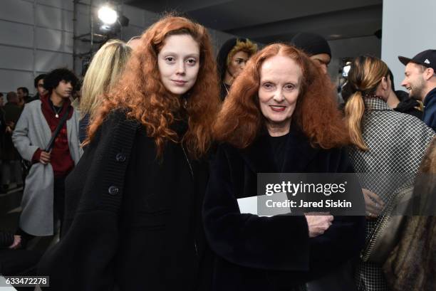 Natalie Westling and Grace Coddington attend the Raf Simons show during NYFW: Men's on February 1, 2017 in New York City.