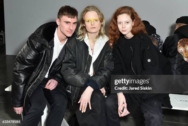 David Casavant, Hanne Gaby Odiele and Natalie Westling attend the Raf Simons show during NYFW: Men's on February 1, 2017 in New York City.