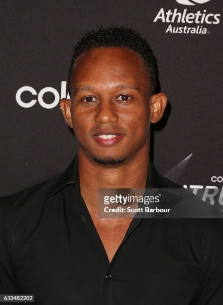 Michael Frater arrives ahead of the Nitro Athletics Gala Dinner at Crown Palladium on February 2, 2017 in Melbourne, Australia.