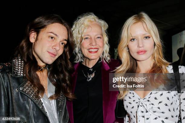 Blogger and Influencer Riccardo Simonetti, photographer Ellen von Unwerth and british model Georgia May Jagger attend the Presentation of the new...