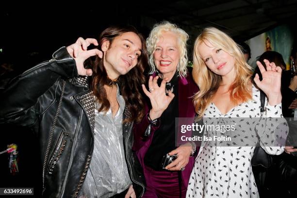 Blogger and Influencer Riccardo Simonetti, photographer Ellen von Unwerth and british model Georgia May Jagger attend the Presentation of the new...