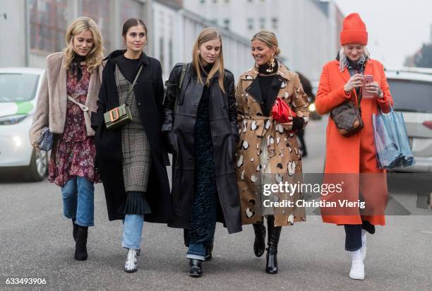 Annabel Rosendahl, Darja Barannik, Tine Andrea, Janka Polliani outside Baum & Pferdgarten at the Copenhagen Fashion Week Autumn/Winter 17 on February...