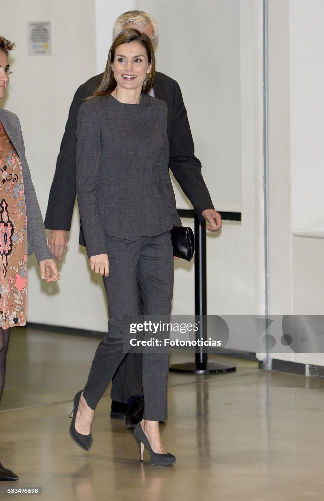 Queen Letizia Of Spain Arrives At The Forum Against Cancer in Madrid