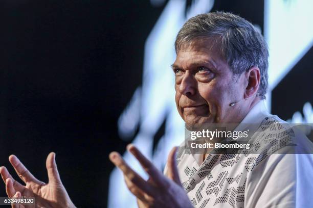 Guenter Butschek, chief executive officer of Tata Motors Ltd., reacts during a news conference in Mumbai, India, on Thursday, Feb. 2, 2017. Tata...