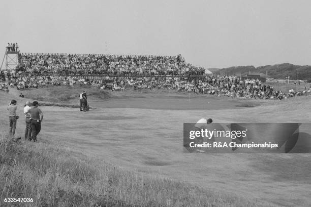 Guy Wolstenholme of England plays a shot during the 1967 Open Championship at Royal Liverpool Golf Club, Hoylake, England