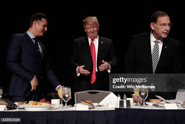 President Donald Trump arrives at the National Prayer Breakfast February 2, 2017 in Washington, DC. Every U.S. President since Dwight Eisenhower has...